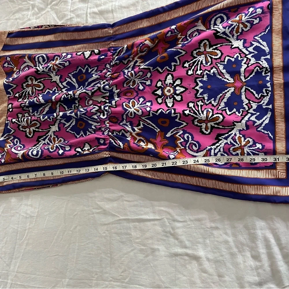 Ann Taylor Loft Mod Vibrant Short Scarf Motif Dress Size Medium EUC - Picture 10 of 11
